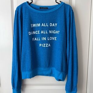 Wildfox Vibrant Blue Textured Top